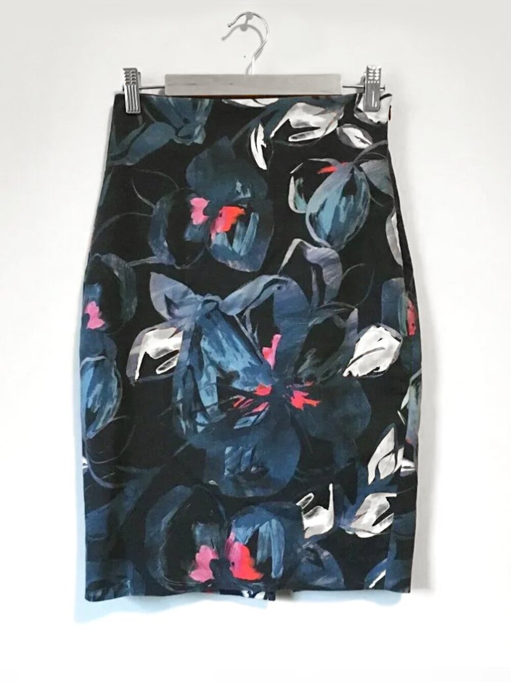 RW&CO Tropical Floral Paradise High Waist Cotton Pencil Skirt Size 0
